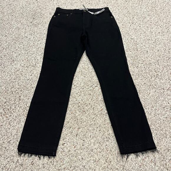 NWT Pistola Monroe Cropped Cigarette Jeans Sz 27 Black Raw Hem Grunge Casual - Picture 1 of 6
